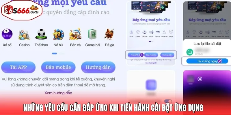 Những yêu cầu cần đáp ứng khi tiến hành cài đặt ứng dụng